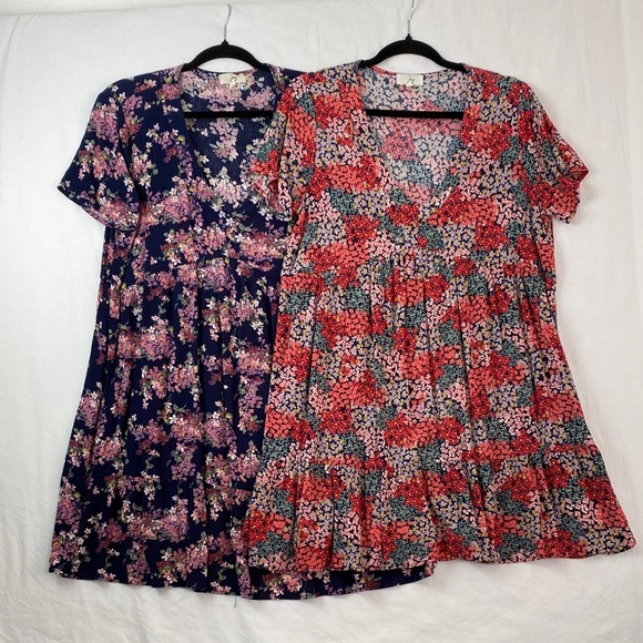 Ivy V Neck Dress Lot of 2 Floral Summer Dresses - Picture 1 of 12